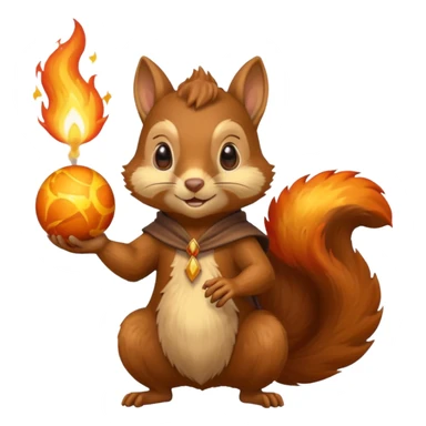 wizard squirrel summons fire in hand sticker