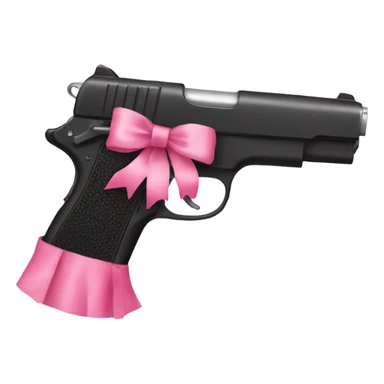 Black gun with pink bow sticker