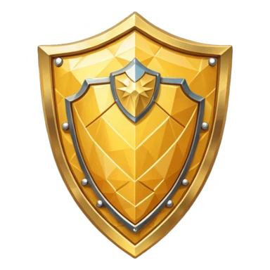fantasy magic golden shield low poly sticker