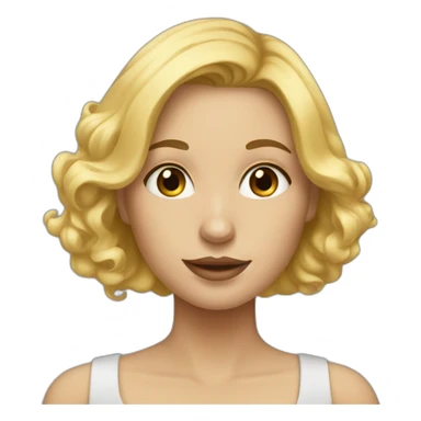 Blonde femaleartist who is painting sticker