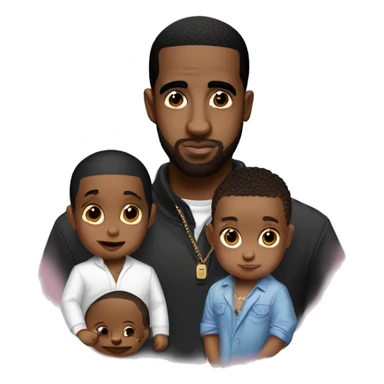 Pdiddy whit Drake and a baby sticker