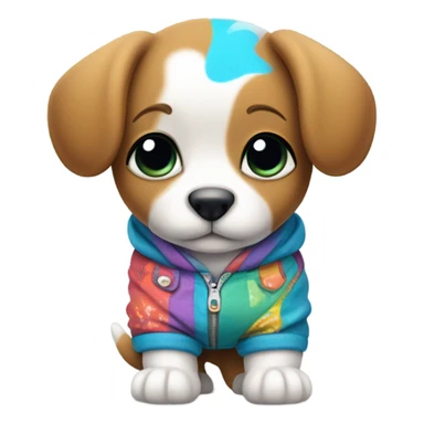 Puppy wearing pants sticker