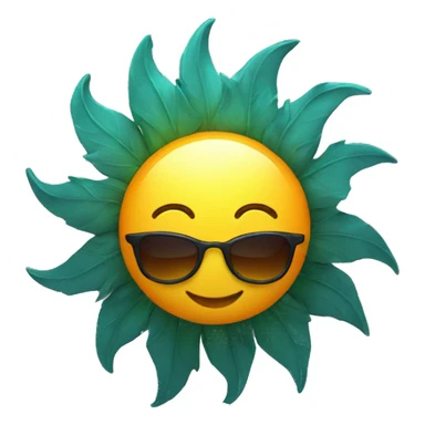 sun with sunglasses sticker