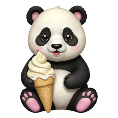 Panda eating ice cream sticker