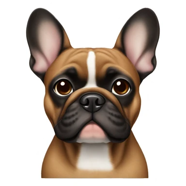 Brown and black French bulldog sticker