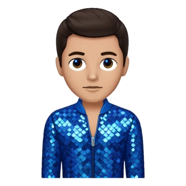 Joseph, father of Jesus from The Bible with dark brown hair, blue sequin outfit sticker