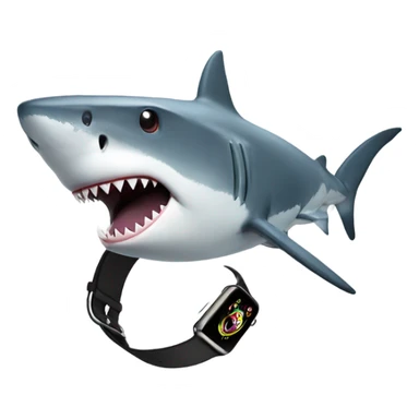 Shark with a Apple Watch sticker