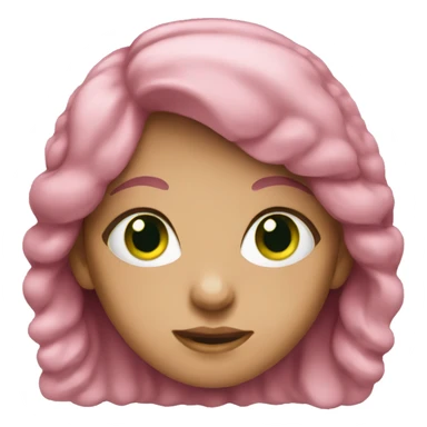 pink-haired girl with green eyes sticker