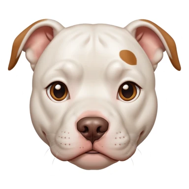 Pitbull hembra blanca con nariz marrón y manchas pequeñas en la orejas del mismo color, ojos color marrón claro sticker