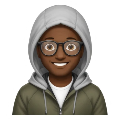 black man in hooded jackets and glasses sticker