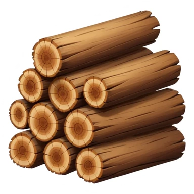 sm pile of wood logs emoji sticker
