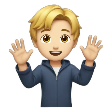 Jin shows his hands to say hello sticker