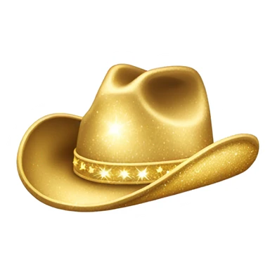 Sparkly light gold cowboy hat sticker