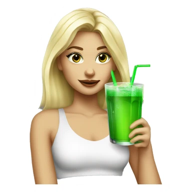 Pretty Blonde girl with green drink in club  sticker