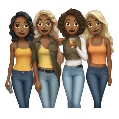 Girl group going out for drinks  sticker