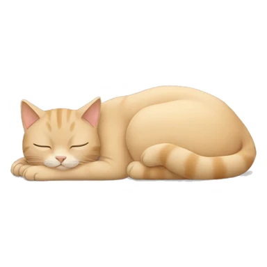 Beige cat sleeping with girl sticker