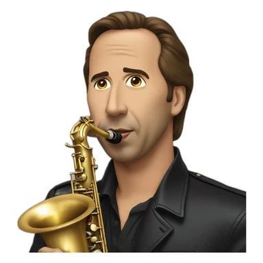 Nick cage playing saxophone sticker