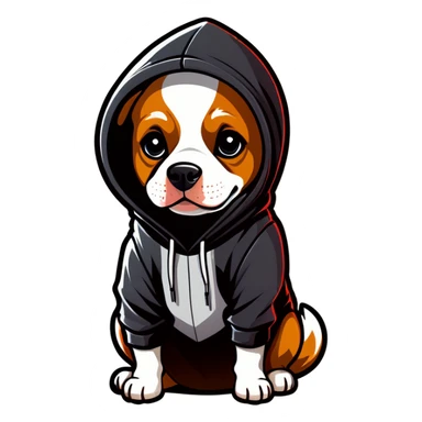 Dog with a hoodie sticker