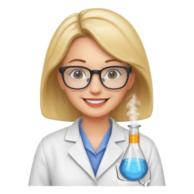 a white woman scientist wearing glasses sticker