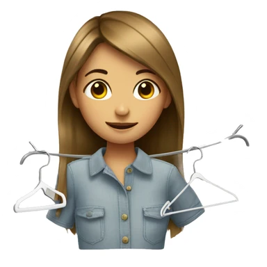 Girl with a hanger of fabric samples sticker