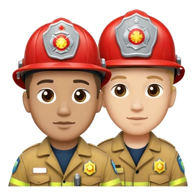 Fireman and Paramedic standing together sticker