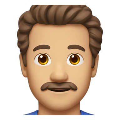 Ted lasso head brown hair sticker