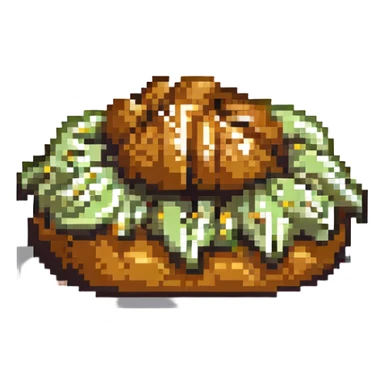 pistachio croissant, pixel art style sticker