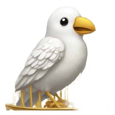 White bird in a golden cage sticker