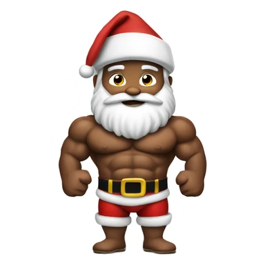 Muscular santa claus sticker