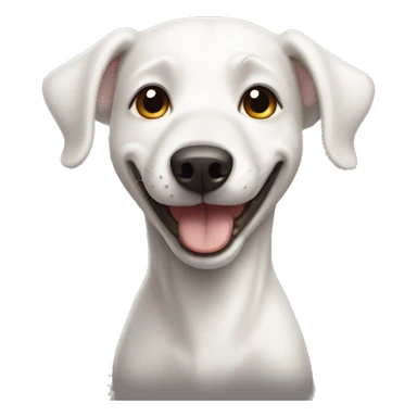 skinny smiling white dog  sticker