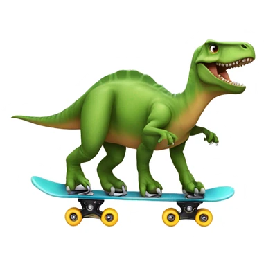 Dinosaur on skates  sticker