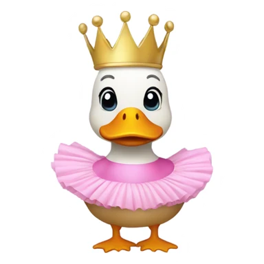Duck with pink leotard and tutu and crown sticker