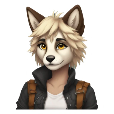 Edgy modern anthro furry sona by Falvie, AngieWolf sticker