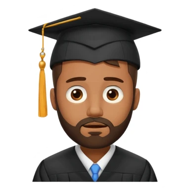 bearded brown man face palm exhausting graduation sticker