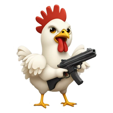 chicken with gun sticker