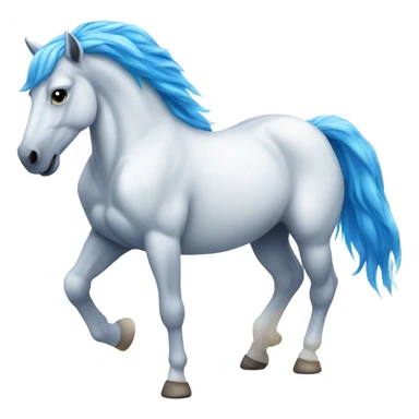 White horse with blue hair  sticker