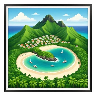 Guadeloupe dans sa forme géographique réelle, vue du dessus sticker