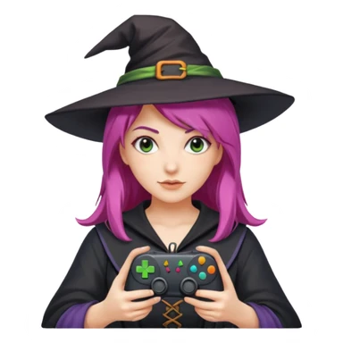 colored hair gamer witch game pad controller sticker