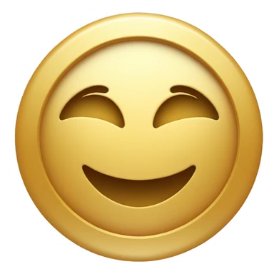 circle gold cion with a cute smiley emoji center 3d sticker