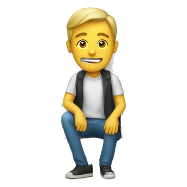 a man is sitting on a house sticker