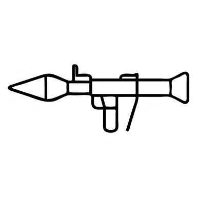 outlined icon of an anti-tank rocket launcher sticker