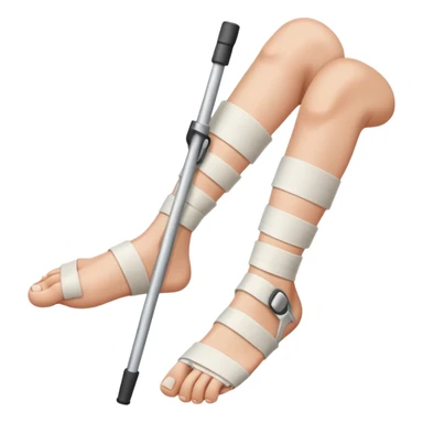 Toe with crutches  sticker