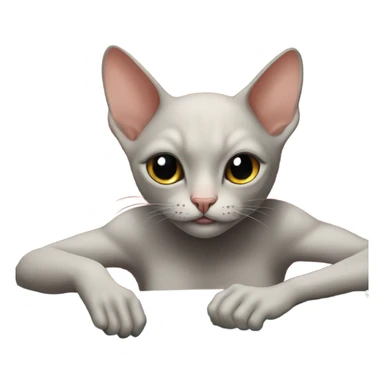 Hairless cat gambling sticker