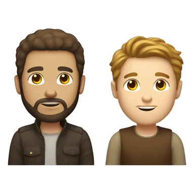 Brown hair white boy with beard white guy sticker