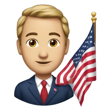 President James Clair Narlana with USA flag  sticker