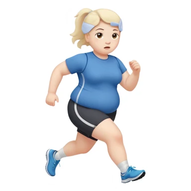 Sad fat girl running sticker
