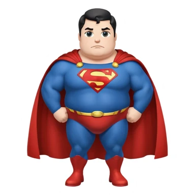 A fat super man sticker