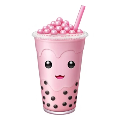 Some pink boba tea sticker