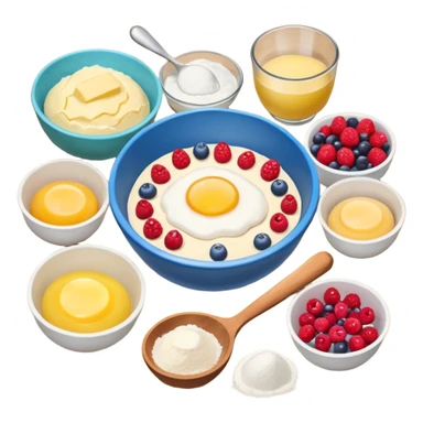baking ingredients next to a mixing bowl sticker