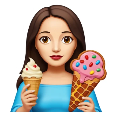 pop art neon Monalisa holding Melted spam meat ice cream pizza slice sticker